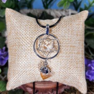 Handmade Citrine Crystal Dreamcatcher Necklace #50